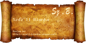 Széll Bianka névjegykártya