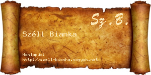 Széll Bianka névjegykártya